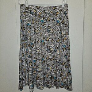NWT Emily Stacy Butterfly Print Midi Skirt (2X)